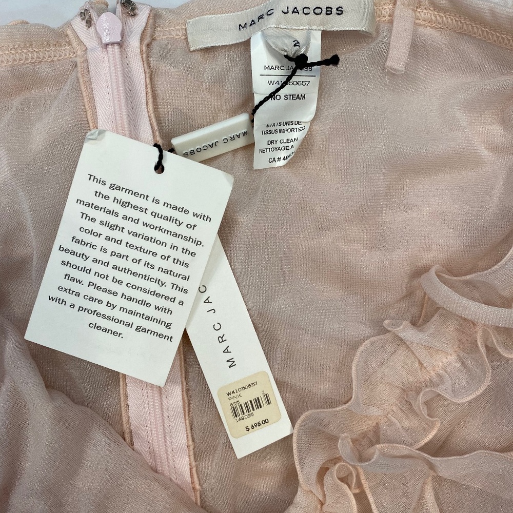 Dusty rose Marc jacobs ruffle top size 2 cute floral feminine nwt